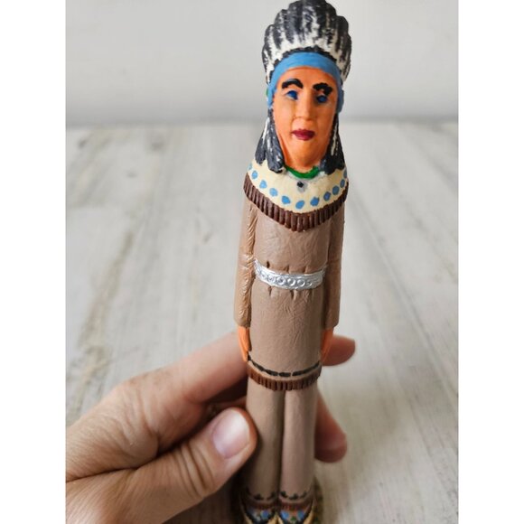 Vintage pencil pilgrim Thanksgiving in the end plaster decor set couple - Picture 11 of 15